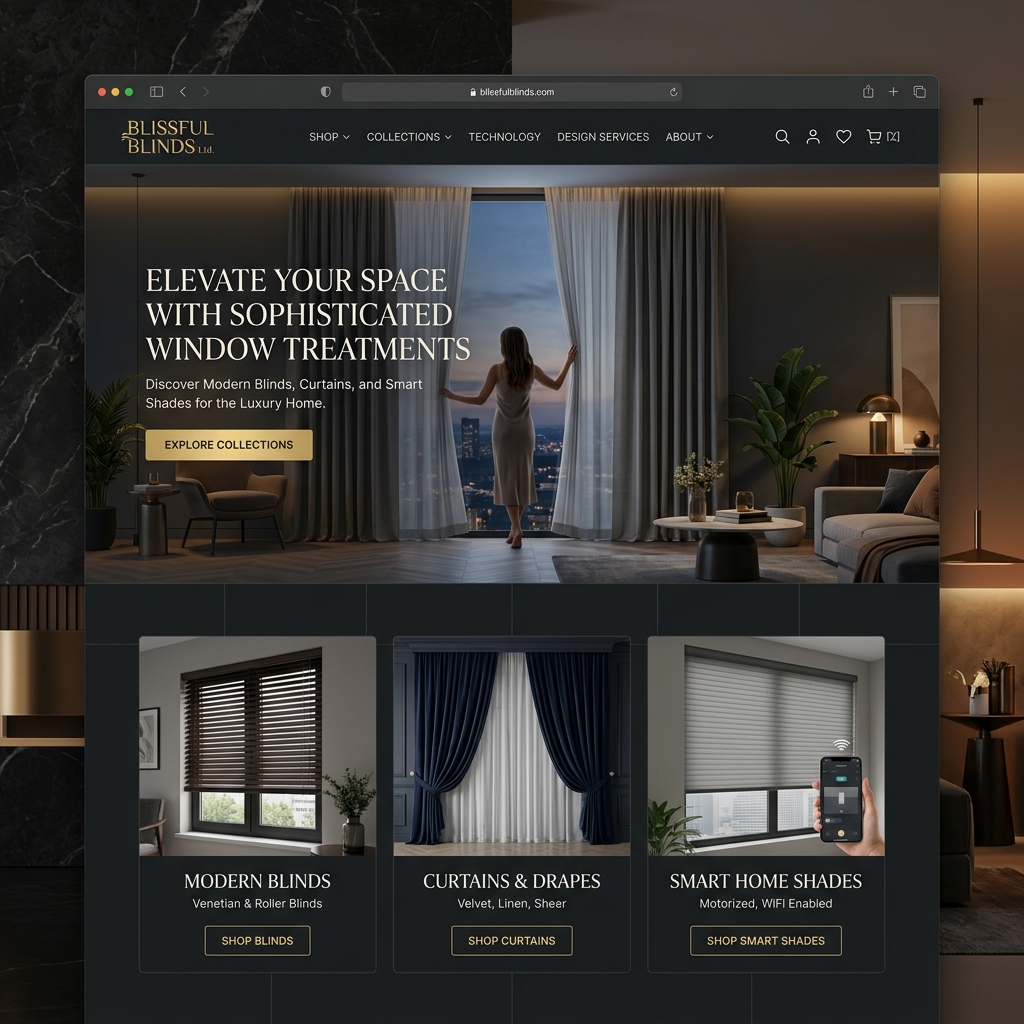 Blissful Blinds Ltd — Custom Window Blinds Web Platform